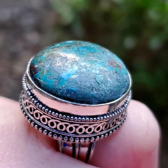 New Chrysocolla 925 Silver Ring. - Picture 1 of 16